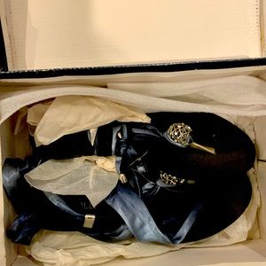 Silver and black ombre flat shoes